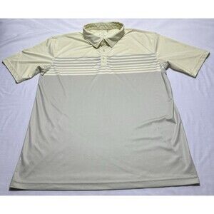 Swannies Polo Golf Shirt Size XL Performance Yellow Striped Preppy Casual *READ